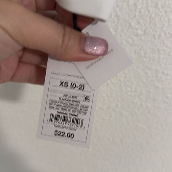 NWT- Shade & Shore- Black White Wide Band Triangle bikini top- Size XS - Picture 4 of 8